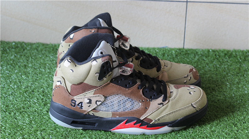 Authentic Supreme x Air Jordan 5 Camo Desert Storm